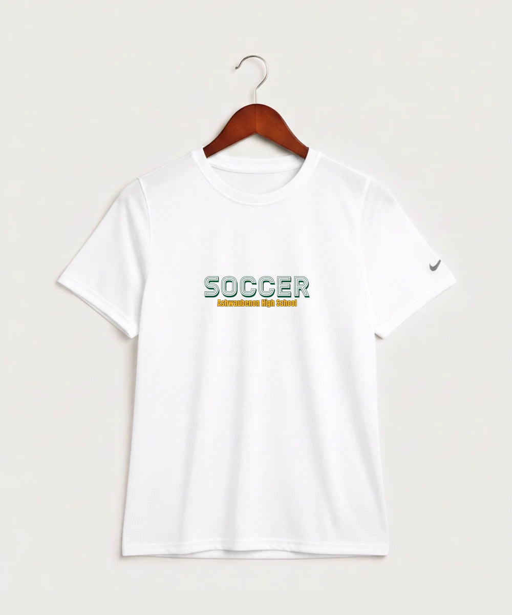 Ashwaubenon High School Soccer (Boys) - White Nike Youth Swoosh Sleeve rLegend Tee NKDX8787