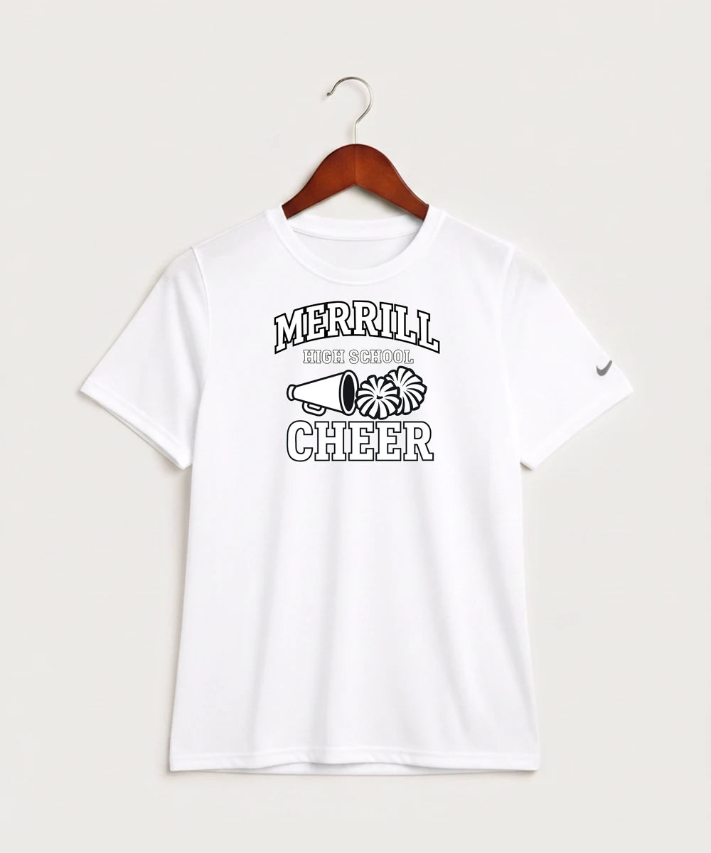 Merrill Dance and Cheer - White Nike Youth Swoosh Sleeve rLegend Tee NKDX8787