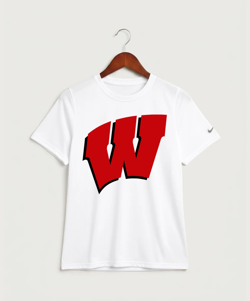Wisconsin Hanger Test - White Nike Youth Swoosh Sleeve rLegend Tee NKDX8787