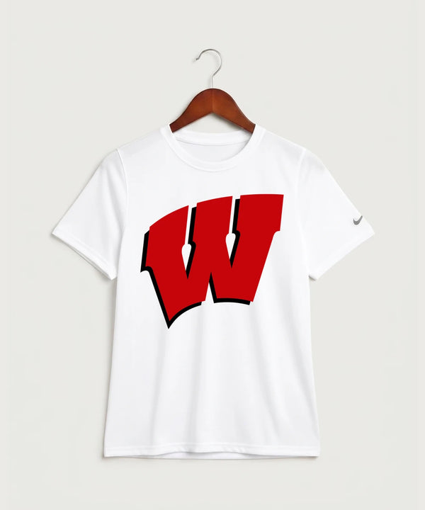 Wisconsin Hanger Test - White Nike Youth Swoosh Sleeve rLegend Tee NKDX8787