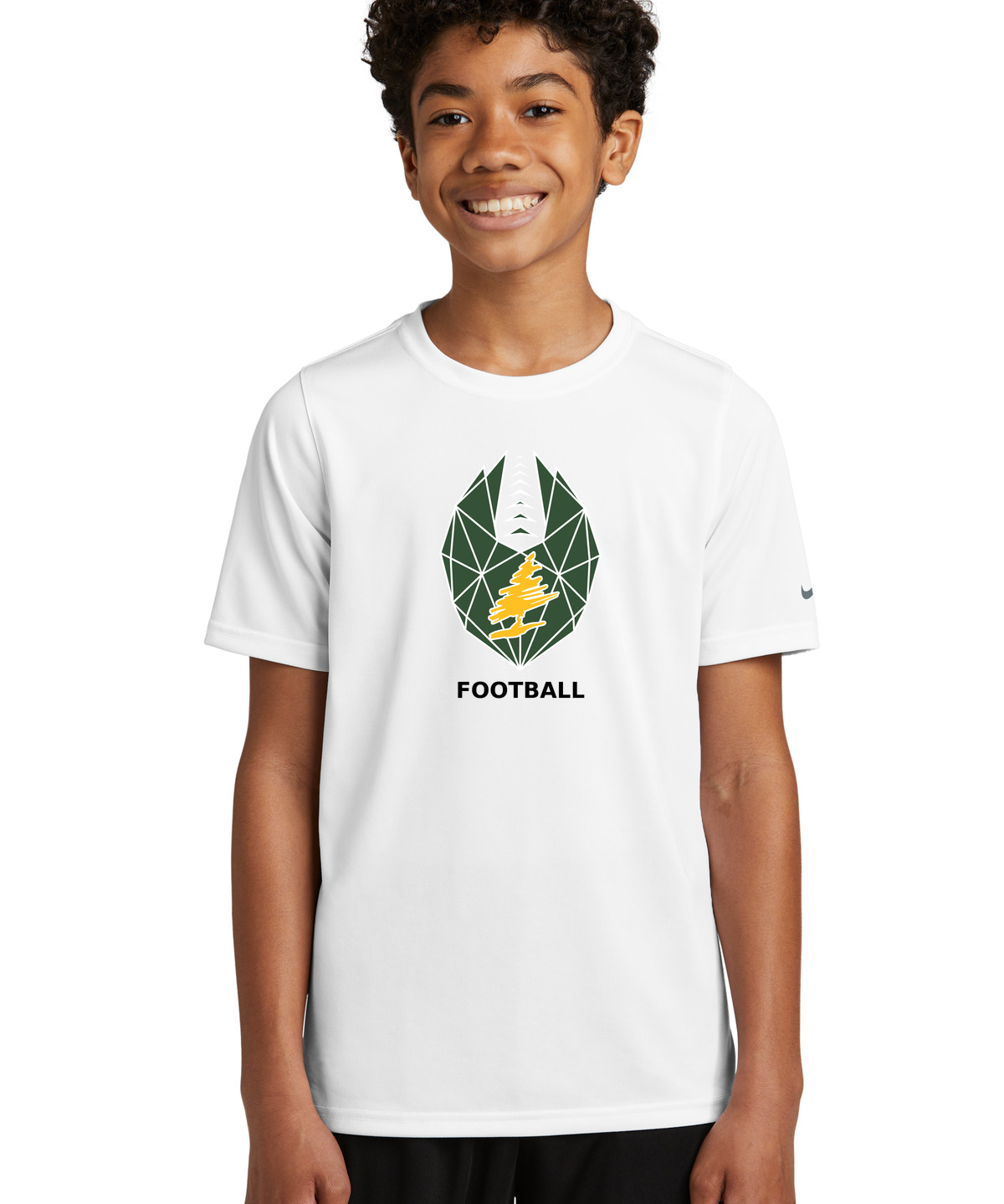 DC Everest Middle School Football — example store - White Nike Youth Swoosh Sleeve rLegend Tee NKDX8787