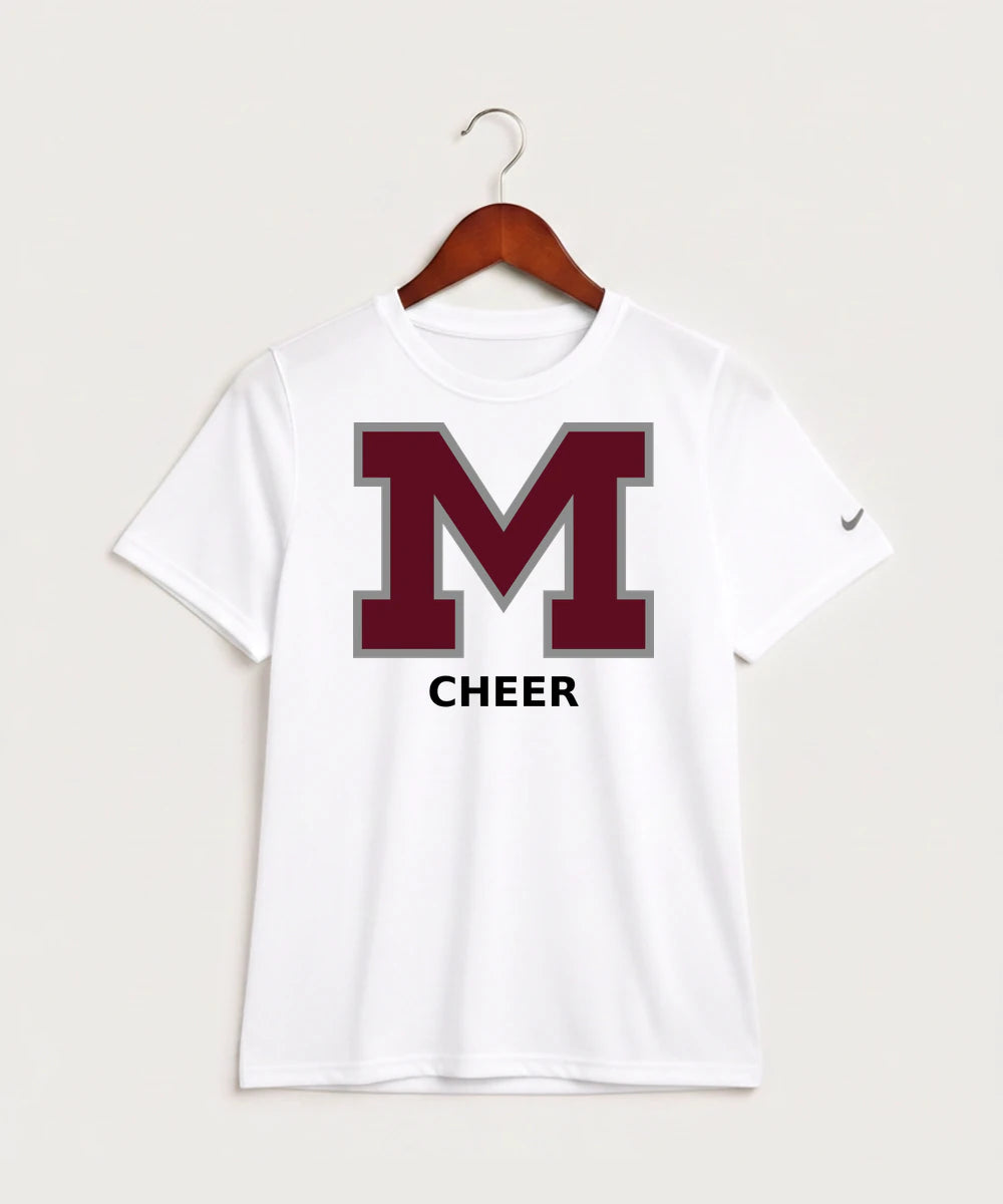 Moline Cheer general - White Nike Youth Swoosh Sleeve rLegend Tee NKDX8787