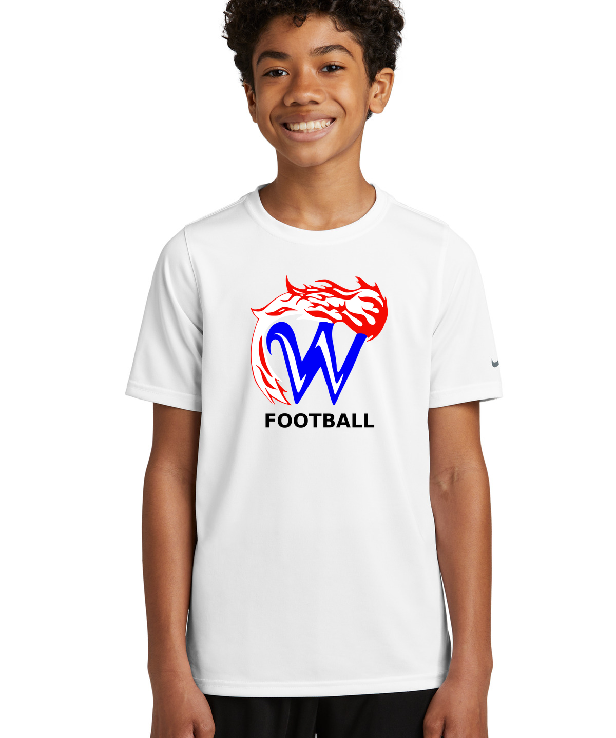 Waupaca High School Football - White Nike Youth Swoosh Sleeve rLegend Tee NKDX8787