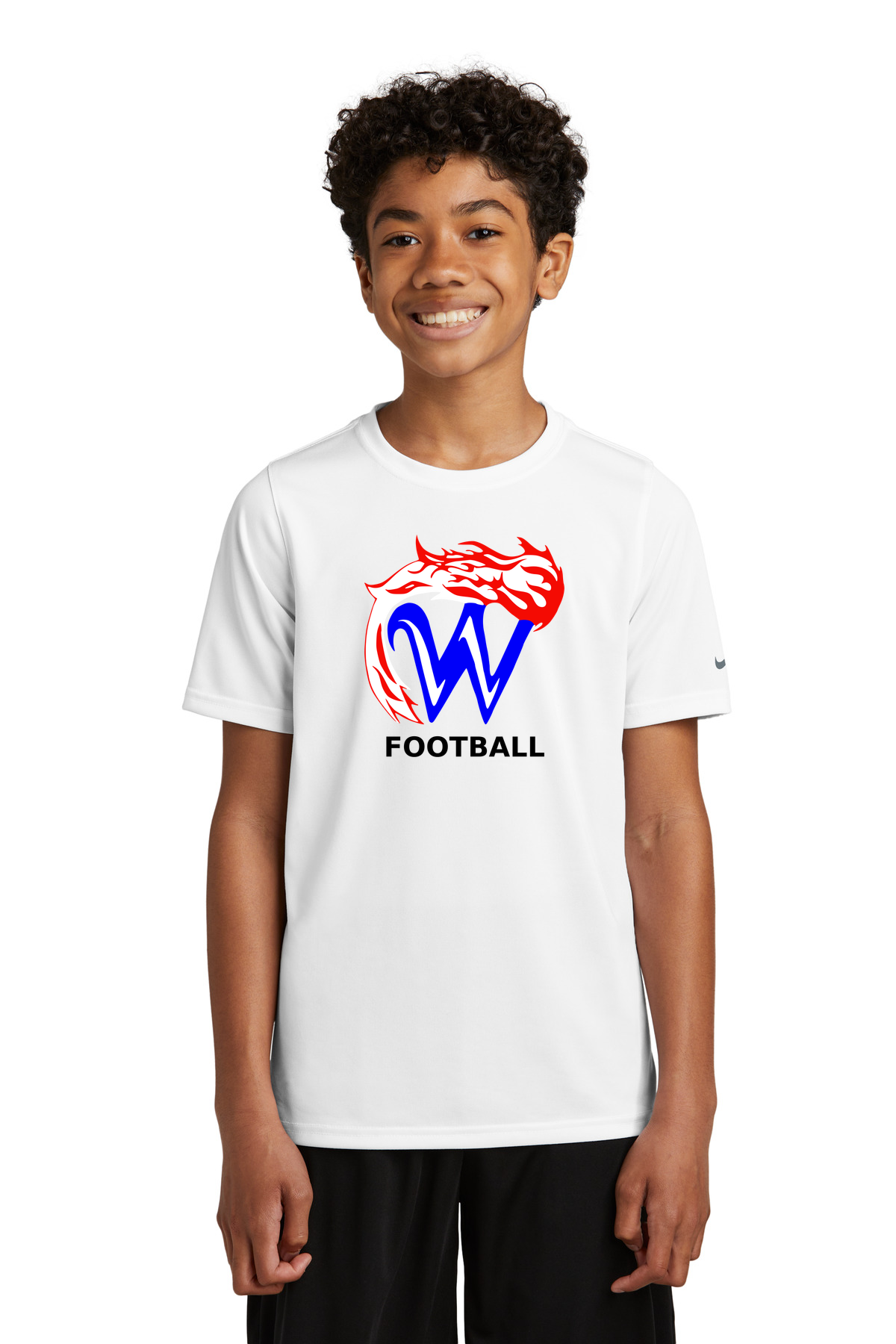 Waupaca High School Football - White Nike Youth Swoosh Sleeve rLegend Tee NKDX8787