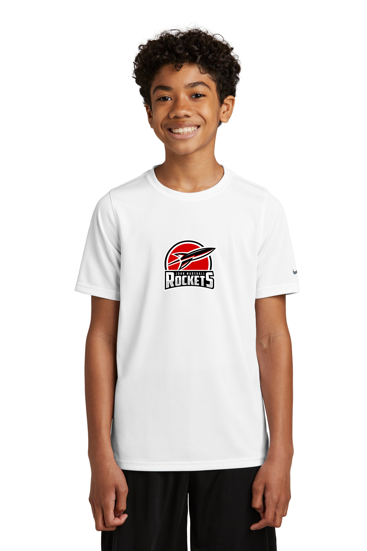 John Marshall Swim Dive - White Nike Youth Swoosh Sleeve rLegend Tee NKDX8787