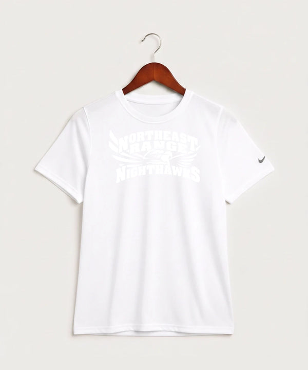 Northeast Range High School Volleyball (Girls) - White Nike Youth Swoosh Sleeve rLegend Tee NKDX8787