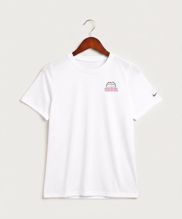 Ely Memorial High School Volleyball (Girls) - White Nike Youth Swoosh Sleeve rLegend Tee NKDX8787
