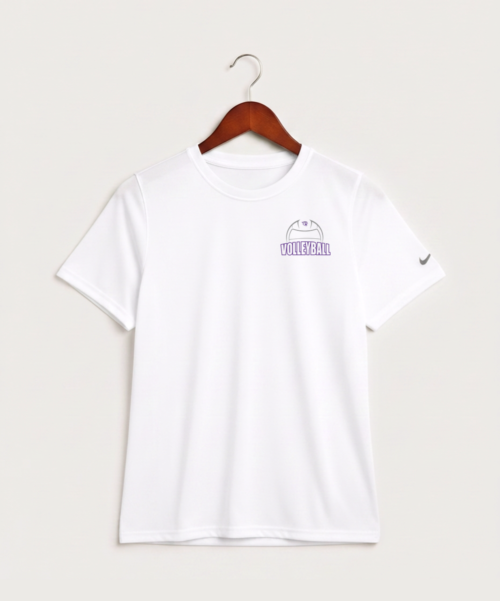Goodhue High School Volleyball (Girls) - White Nike Youth Swoosh Sleeve rLegend Tee NKDX8787