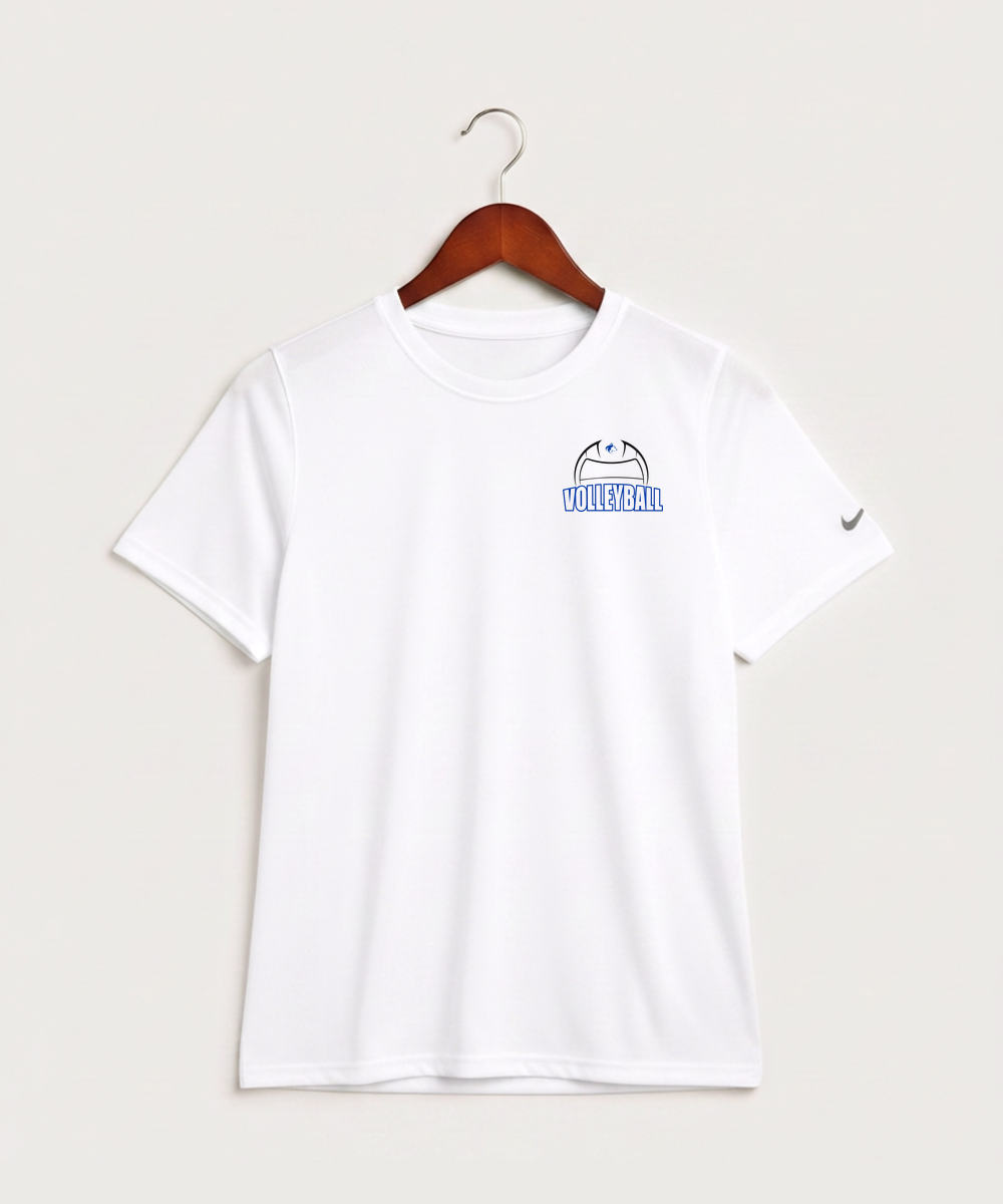 Owatonna High School Volleyball (Girls) - White Nike Youth Swoosh Sleeve rLegend Tee NKDX8787