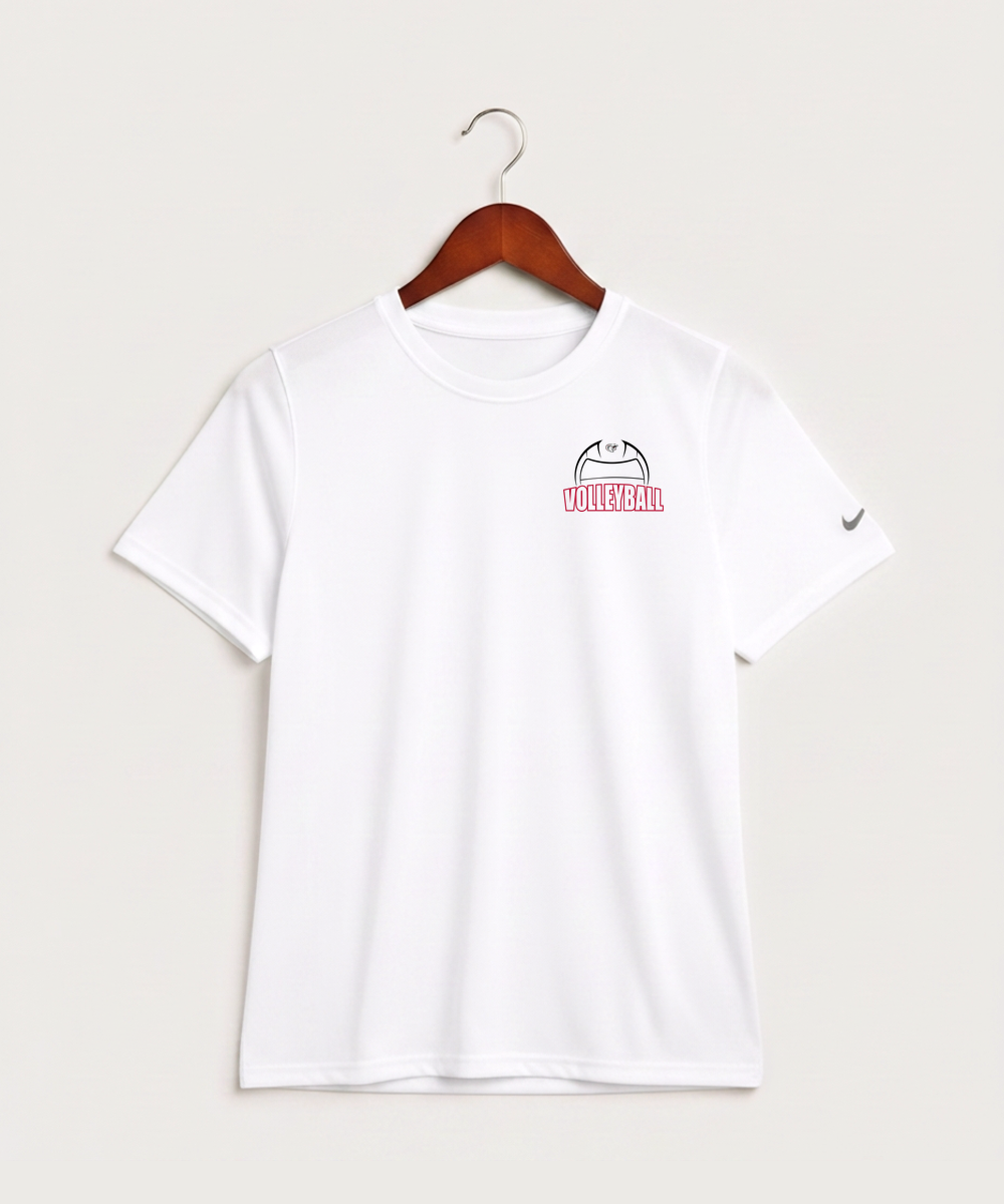 Triton High School Volleyball (Girls) - White Nike Youth Swoosh Sleeve rLegend Tee NKDX8787