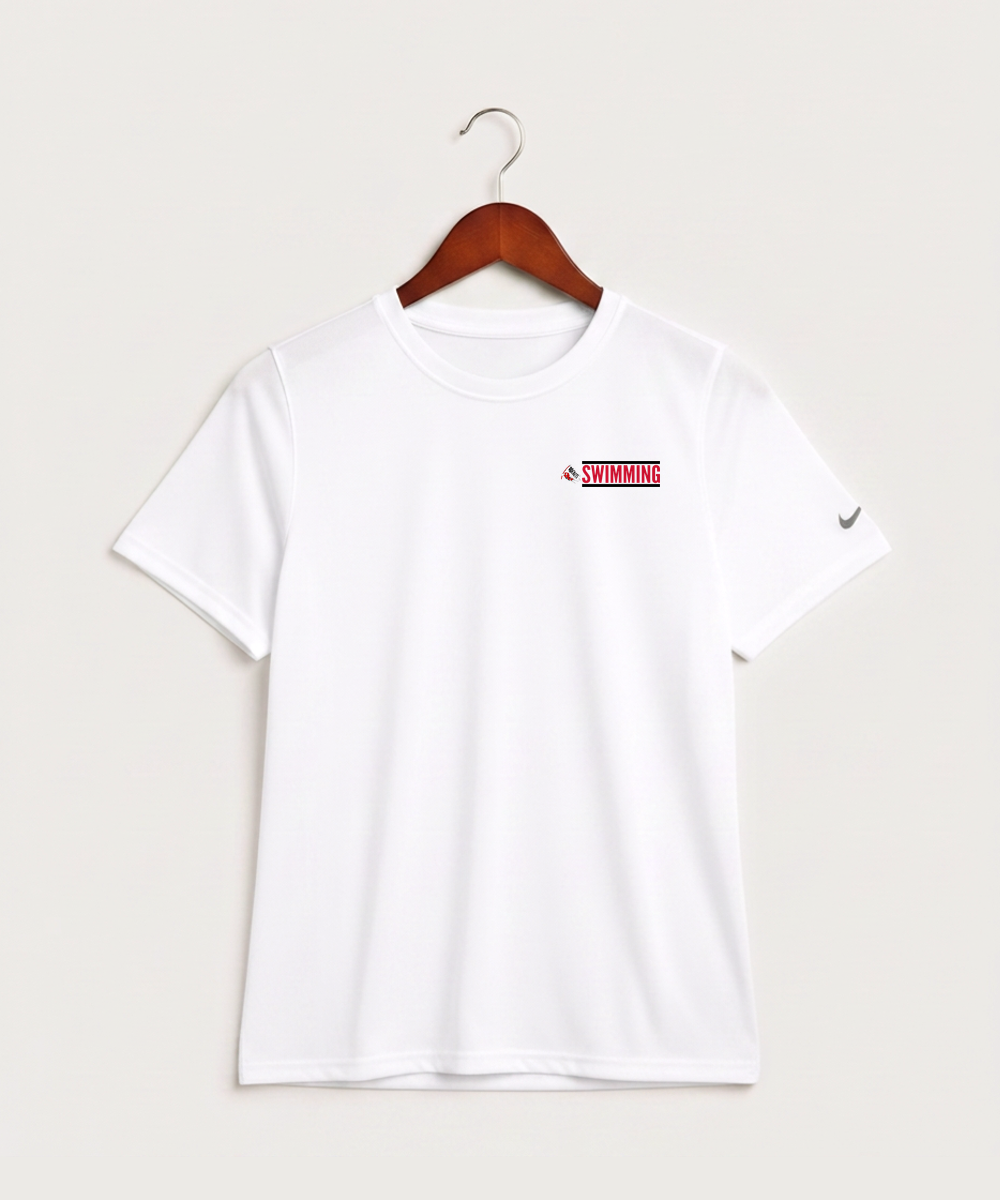 John Marshall High School Swim Dive Girls - White Nike Youth Swoosh Sleeve rLegend Tee NKDX8787