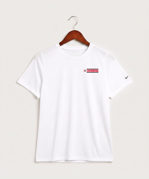 John Marshall High School Swim Dive Girls - White Nike Youth Swoosh Sleeve rLegend Tee NKDX8787