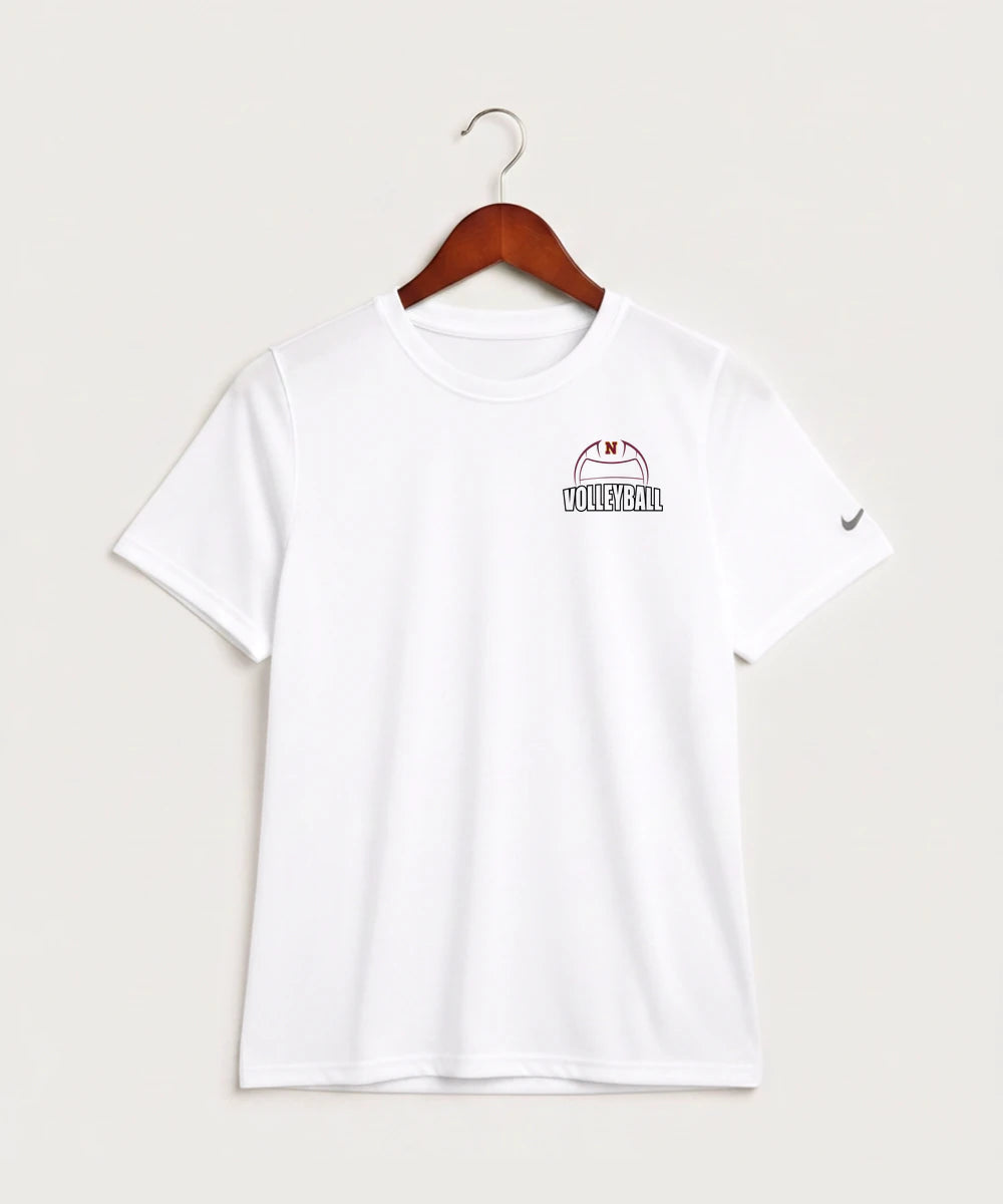 Northfield High School Volleyball (Girls) - White Nike Youth Swoosh Sleeve rLegend Tee NKDX8787