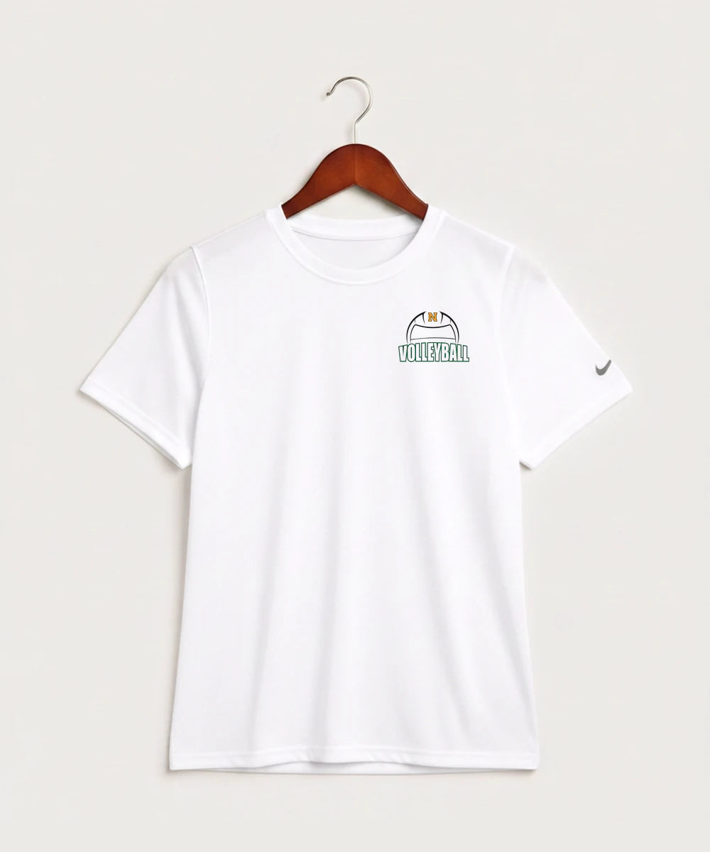 Nevis High School Volleyball (Girls) - White Nike Youth Swoosh Sleeve rLegend Tee NKDX8787