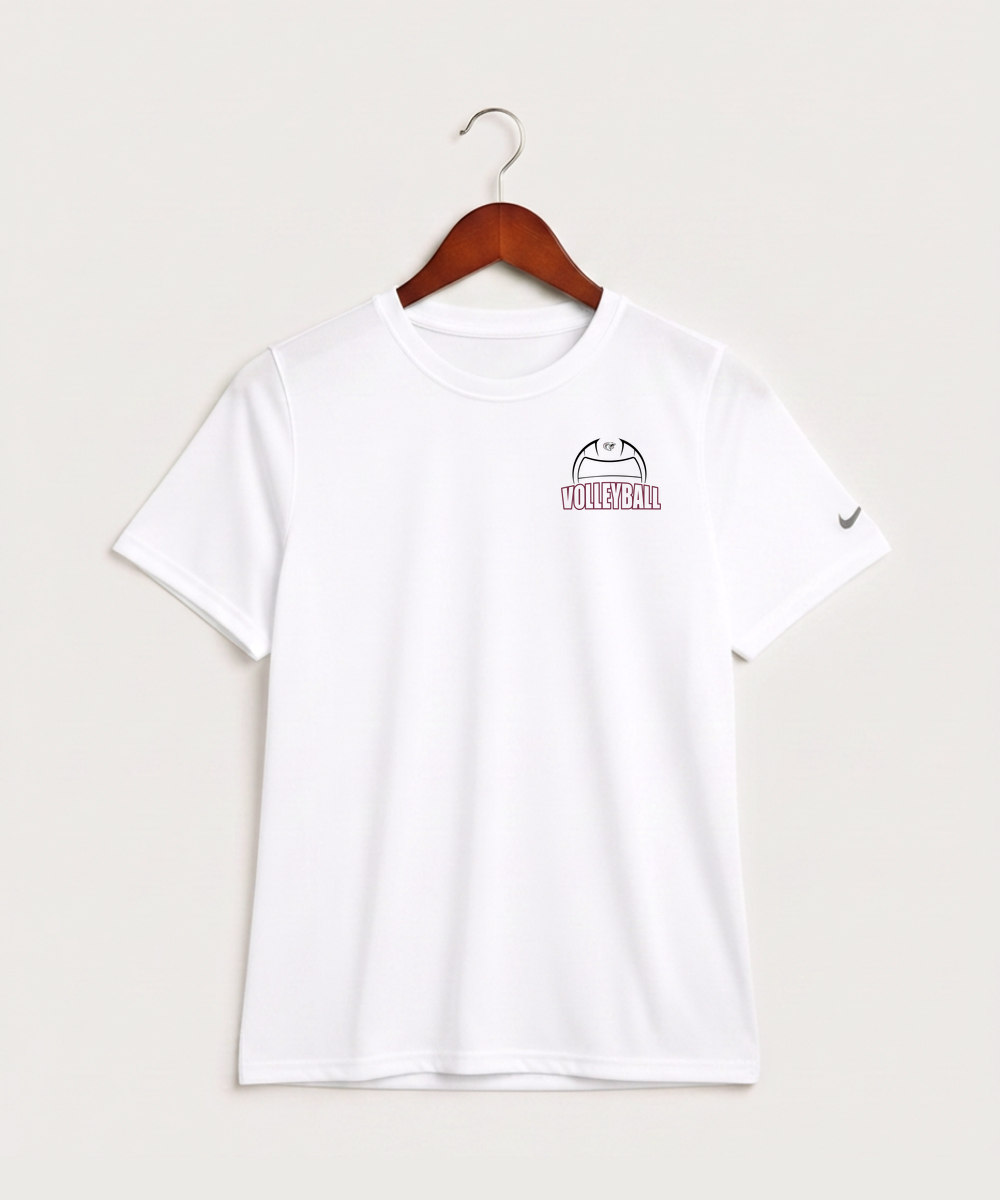 Triton High School Volleyball (Girls) - White Nike Youth Swoosh Sleeve rLegend Tee NKDX8787