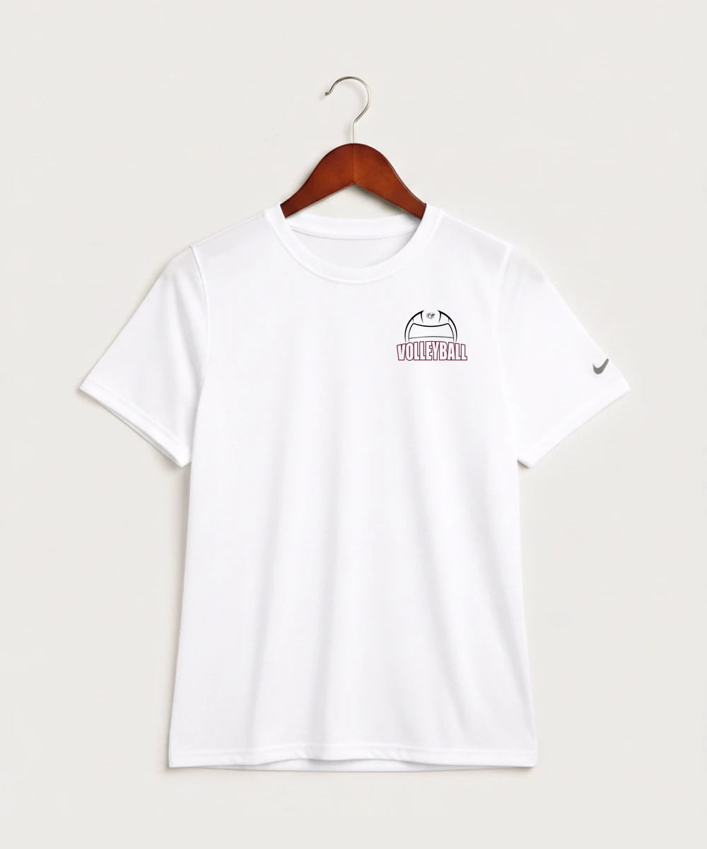 Triton High School Volleyball (Girls) - White Nike Youth Swoosh Sleeve rLegend Tee NKDX8787