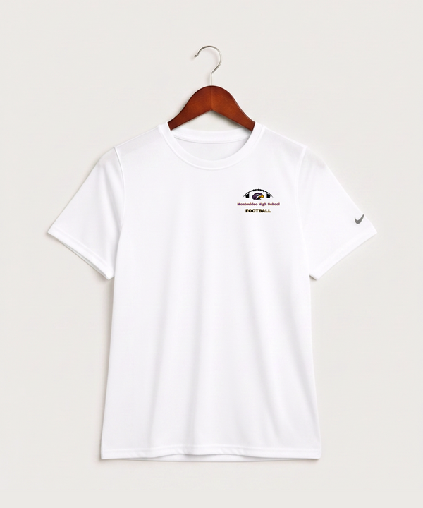 Montevideo High School Football (Boys) - White Nike Youth Swoosh Sleeve rLegend Tee NKDX8787
