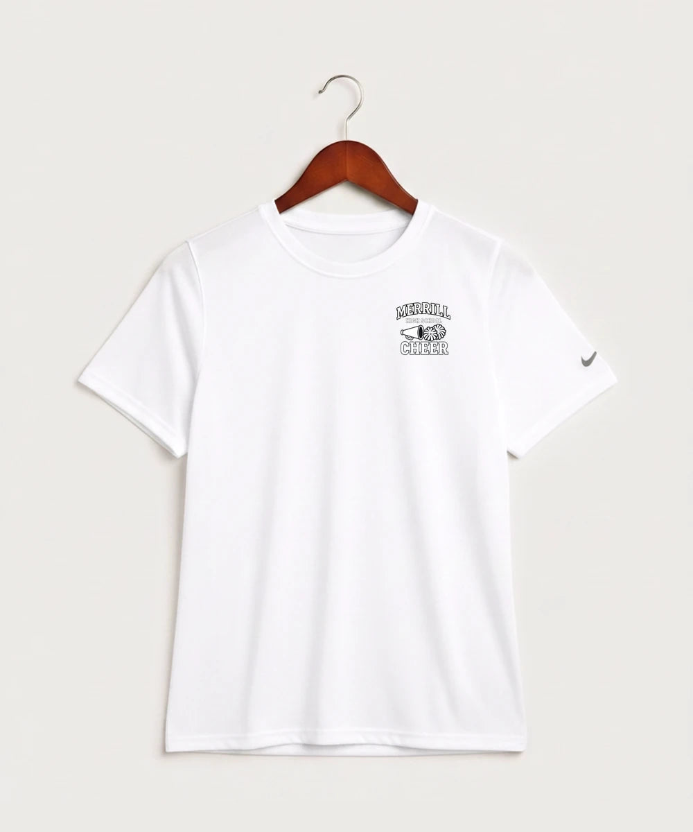 Merrill Dance and Cheer - White Nike Youth Swoosh Sleeve rLegend Tee NKDX8787