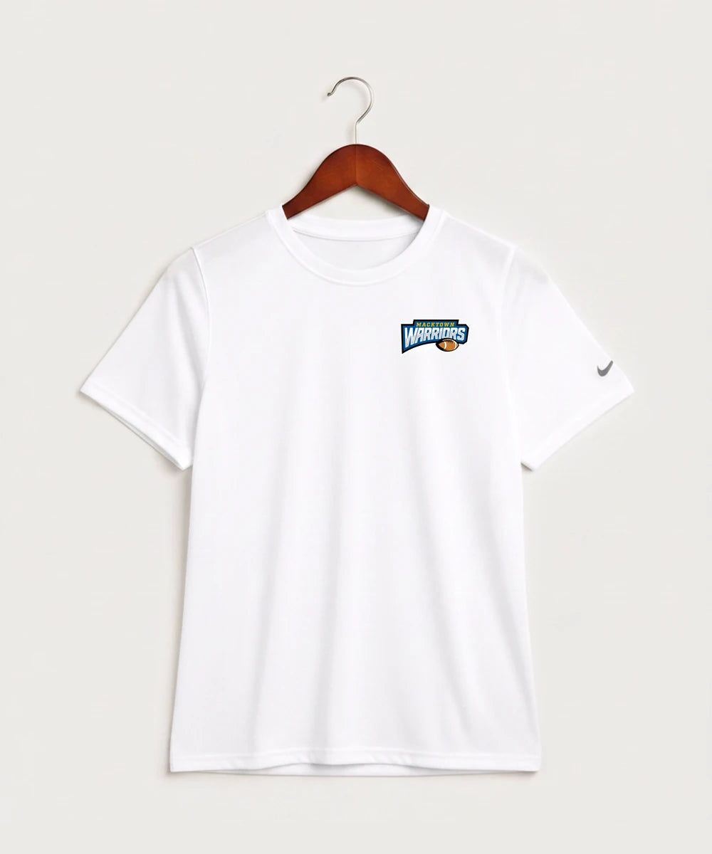 Macktown Warriors Football (Boys) - White Nike Youth Swoosh Sleeve rLegend Tee NKDX8787