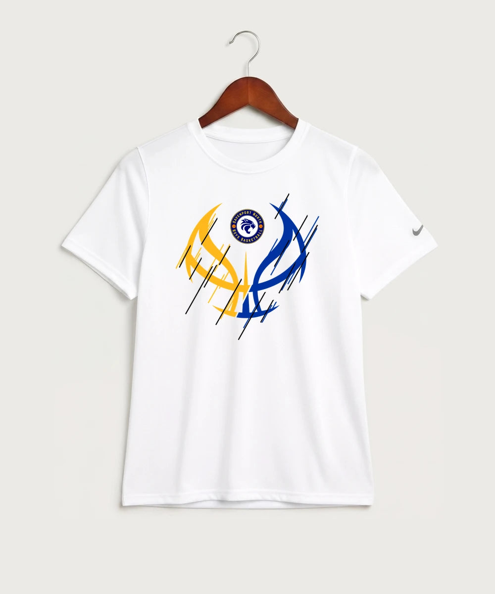 Davenport North High School Basketball Team Store - White Nike Youth Swoosh Sleeve rLegend Tee NKDX8787