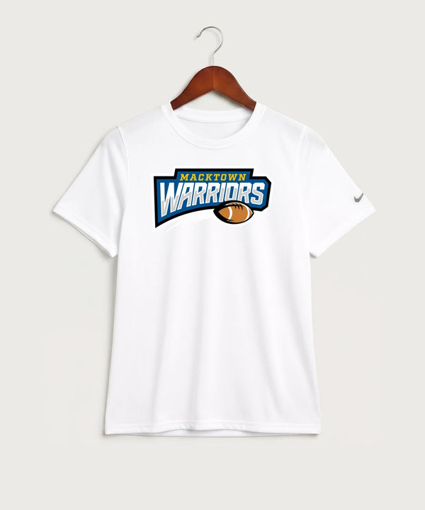 Macktown Warriors Football (Boys) - White Nike Youth Swoosh Sleeve rLegend Tee NKDX8787