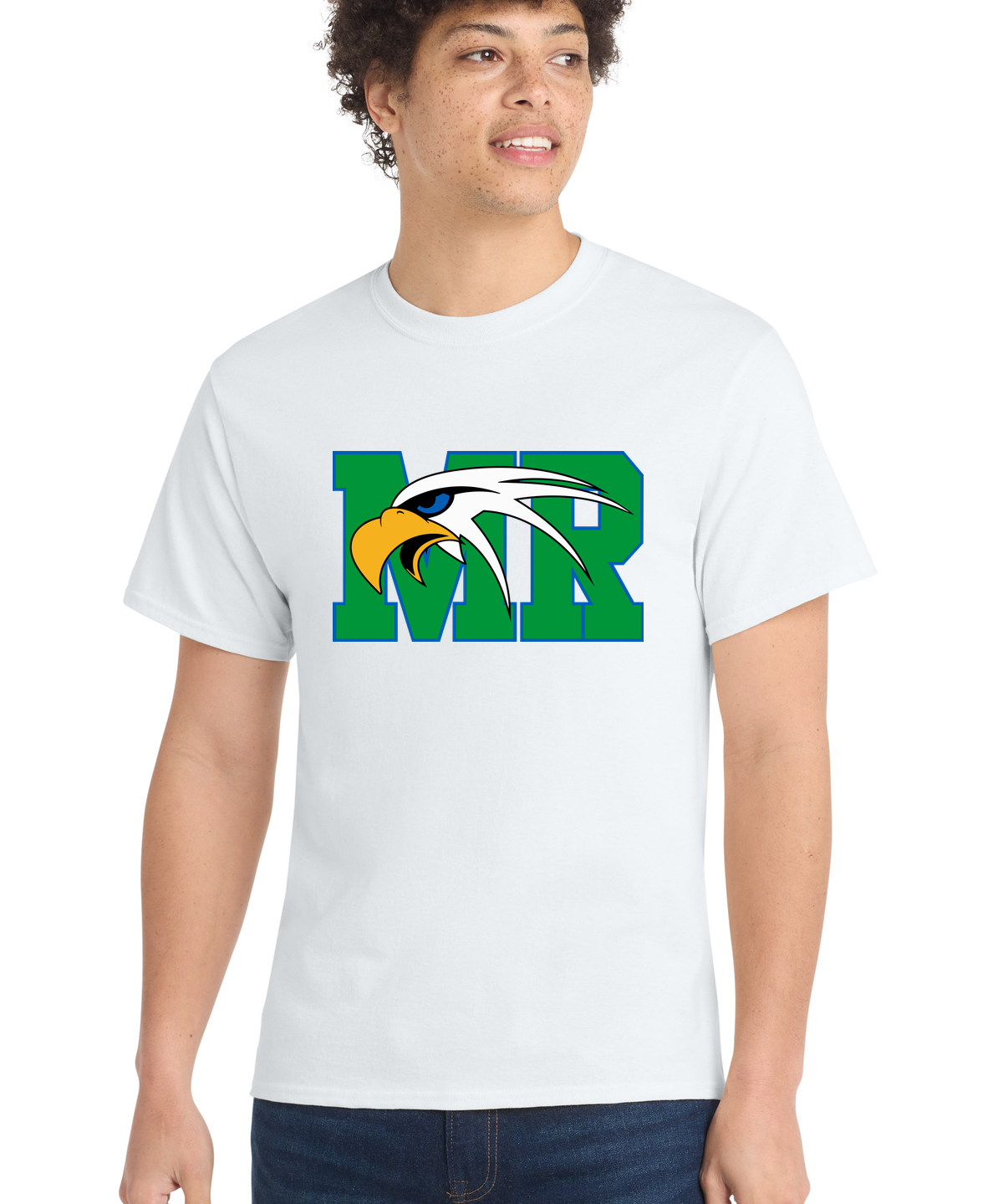 Maple River High School hockey_boys - White Port & Co Core Cotton Tee. PC54
