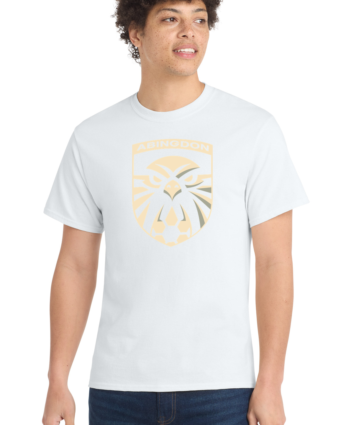 Abingdon High School soccer_boys - White Port & Co Core Cotton Tee. PC54