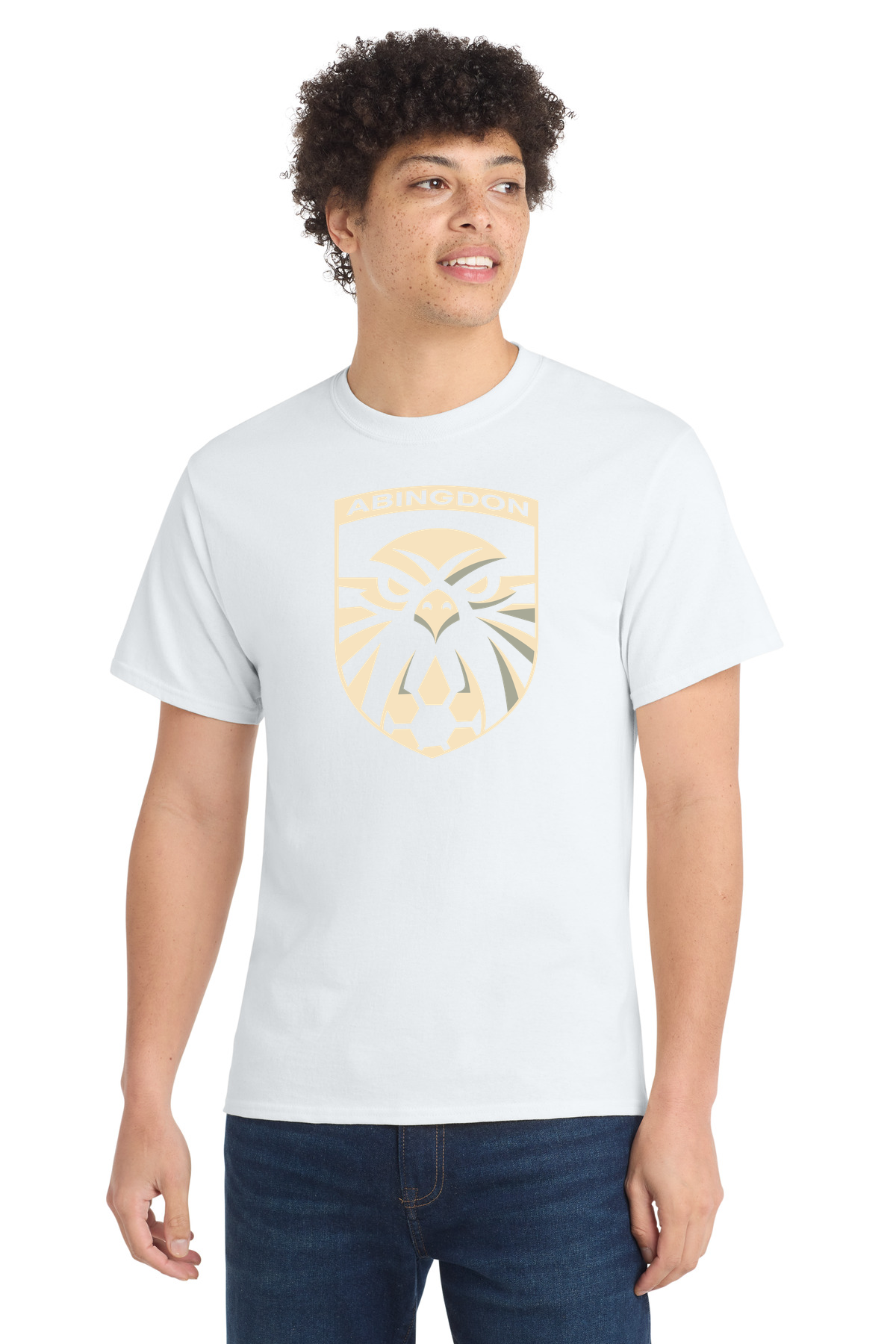Abingdon High School soccer_boys - White Port & Co Core Cotton Tee. PC54