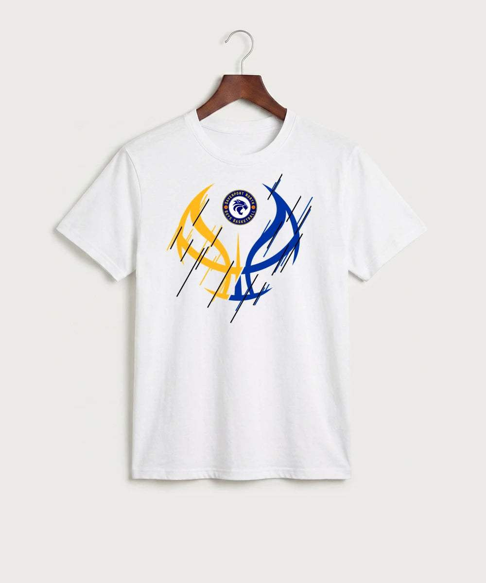 Davenport North High School Basketball Team Store - White Port & Co Core Cotton Tee. PC54