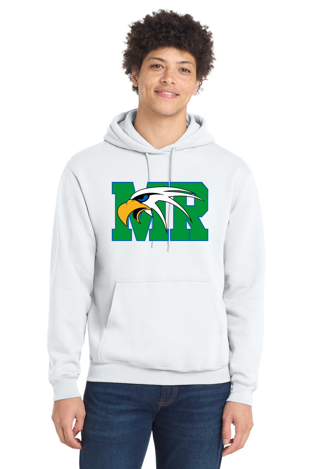 Maple River High School hockey_boys - White Port & Co Core Fleece Pullover Hooded Sweatshirt. PC78H