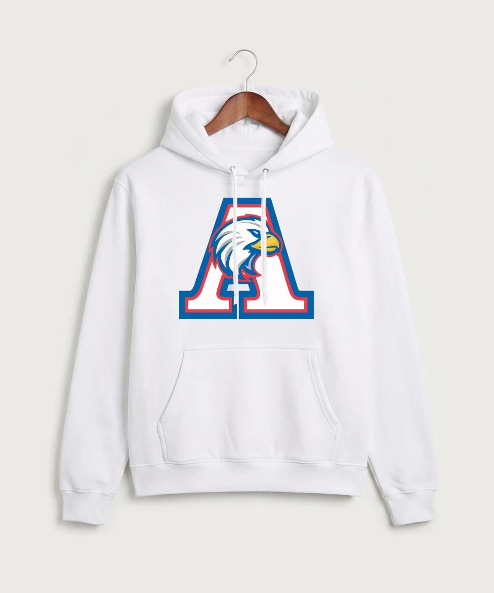 Apollo High School Football (Boys) - White Port & Co Core Fleece Pullover Hooded Sweatshirt. PC78H