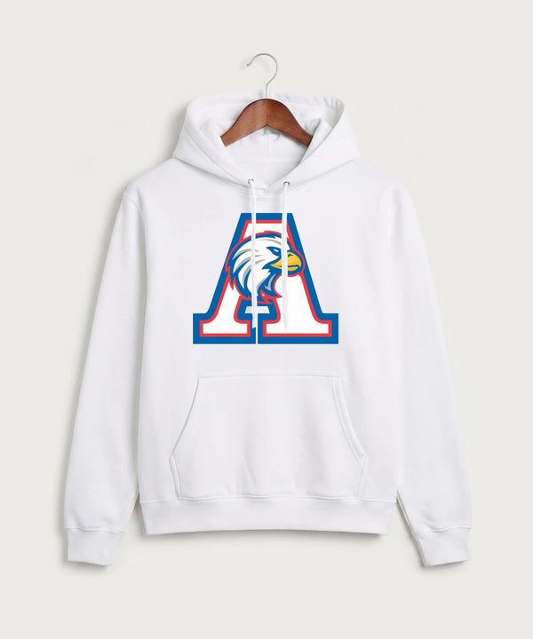 Apollo High School Football (Boys) - White Port & Co Core Fleece Pullover Hooded Sweatshirt. PC78H