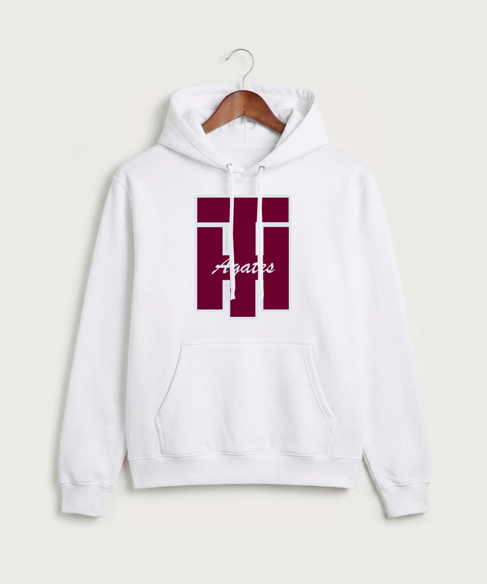 Two Harbors High School Football (Boys) - White Port & Co Core Fleece Pullover Hooded Sweatshirt. PC78H