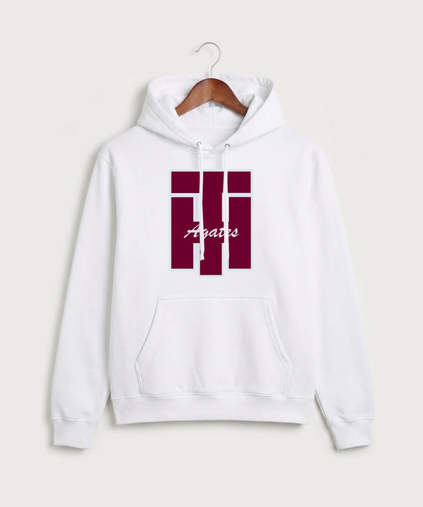 Two Harbors High School Football (Boys) - White Port & Co Core Fleece Pullover Hooded Sweatshirt. PC78H