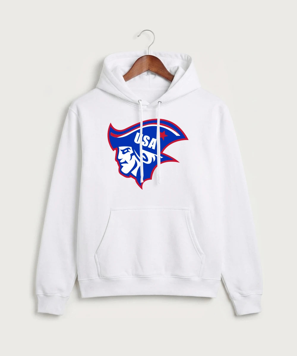 Upsala High School Football (Boys) - White Port & Co Core Fleece Pullover Hooded Sweatshirt. PC78H