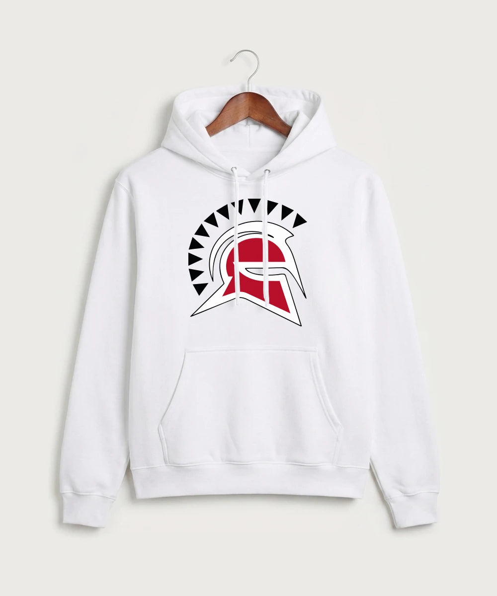 Hancock High School Football (Boys) - White Port & Co Core Fleece Pullover Hooded Sweatshirt. PC78H
