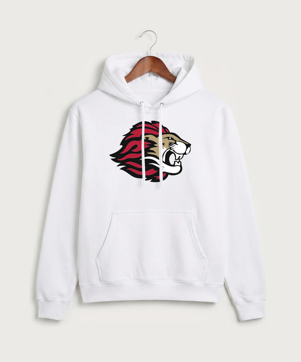 Spring Grove High School Football (Boys) - White Port & Co Core Fleece Pullover Hooded Sweatshirt. PC78H