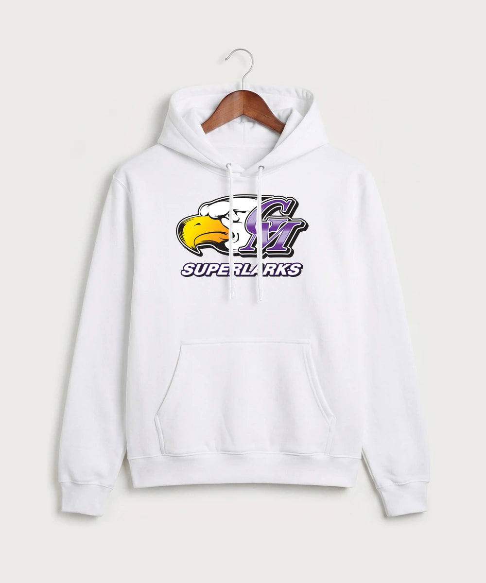 Grand Meadow Football - White Port & Co Core Fleece Pullover Hooded Sweatshirt. PC78H