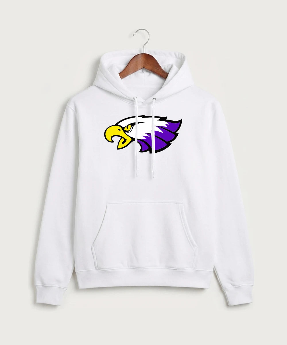 Red Wing High School Football - White Port & Co Core Fleece Pullover Hooded Sweatshirt. PC78H