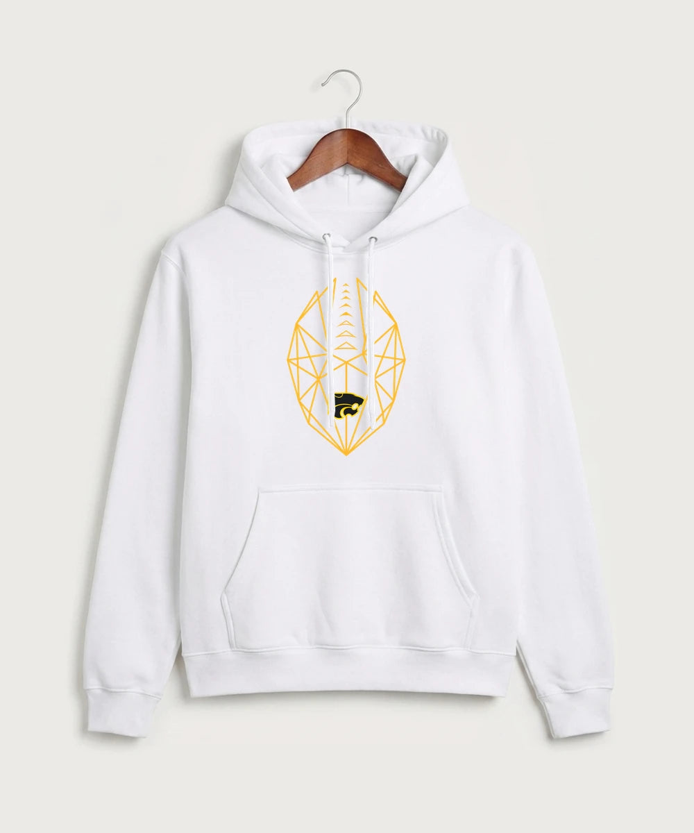 Le-Win Football - White Port & Co Core Fleece Pullover Hooded Sweatshirt. PC78H