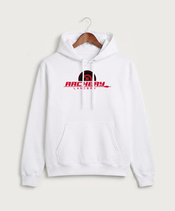 Lancer Archer Club Archery Team Store - White Port & Co Core Fleece Pullover Hooded Sweatshirt. PC78H