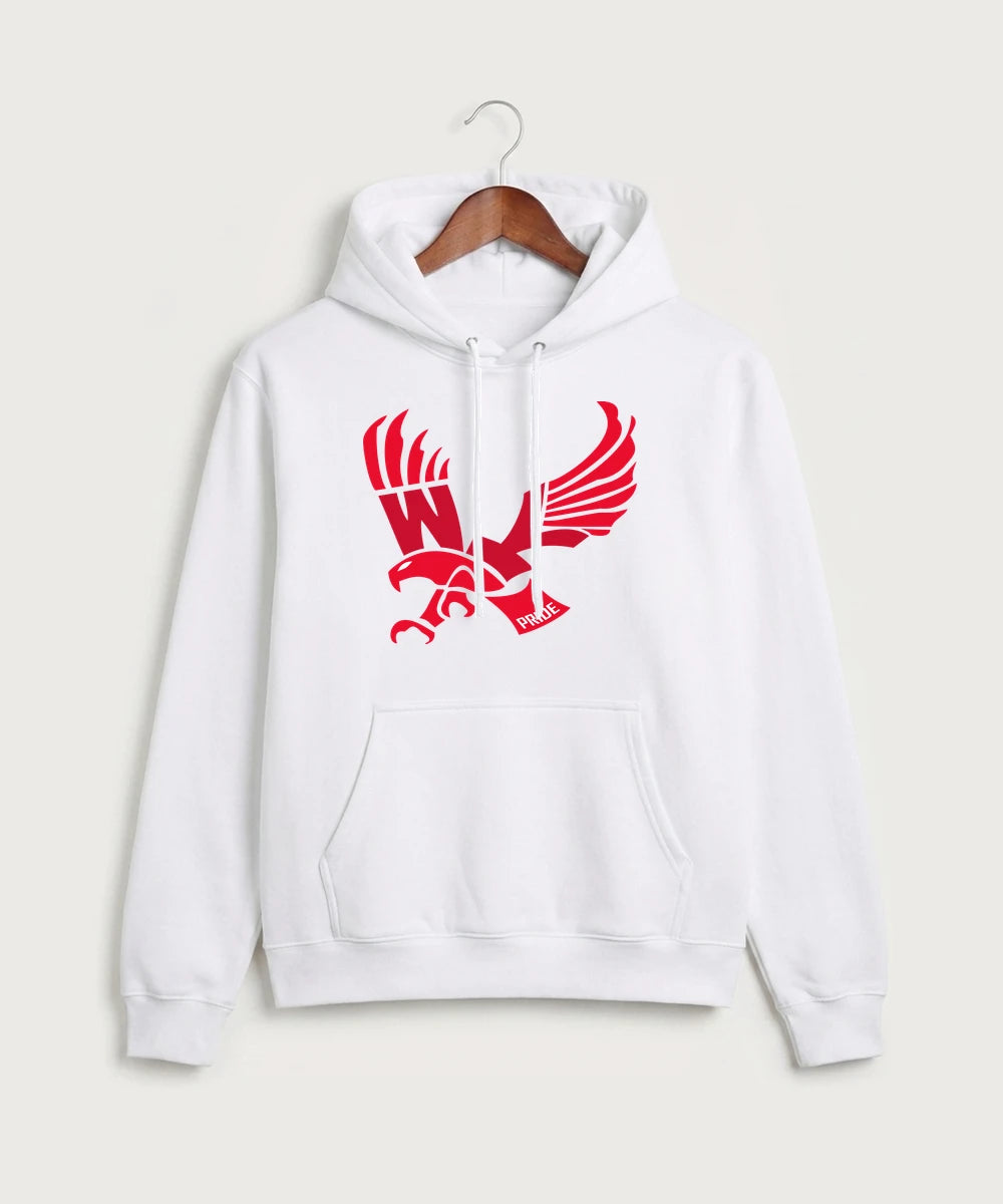 Wabasha Kellogg High School Volleyball (Girls) - White Port & Co Core Fleece Pullover Hooded Sweatshirt. PC78H