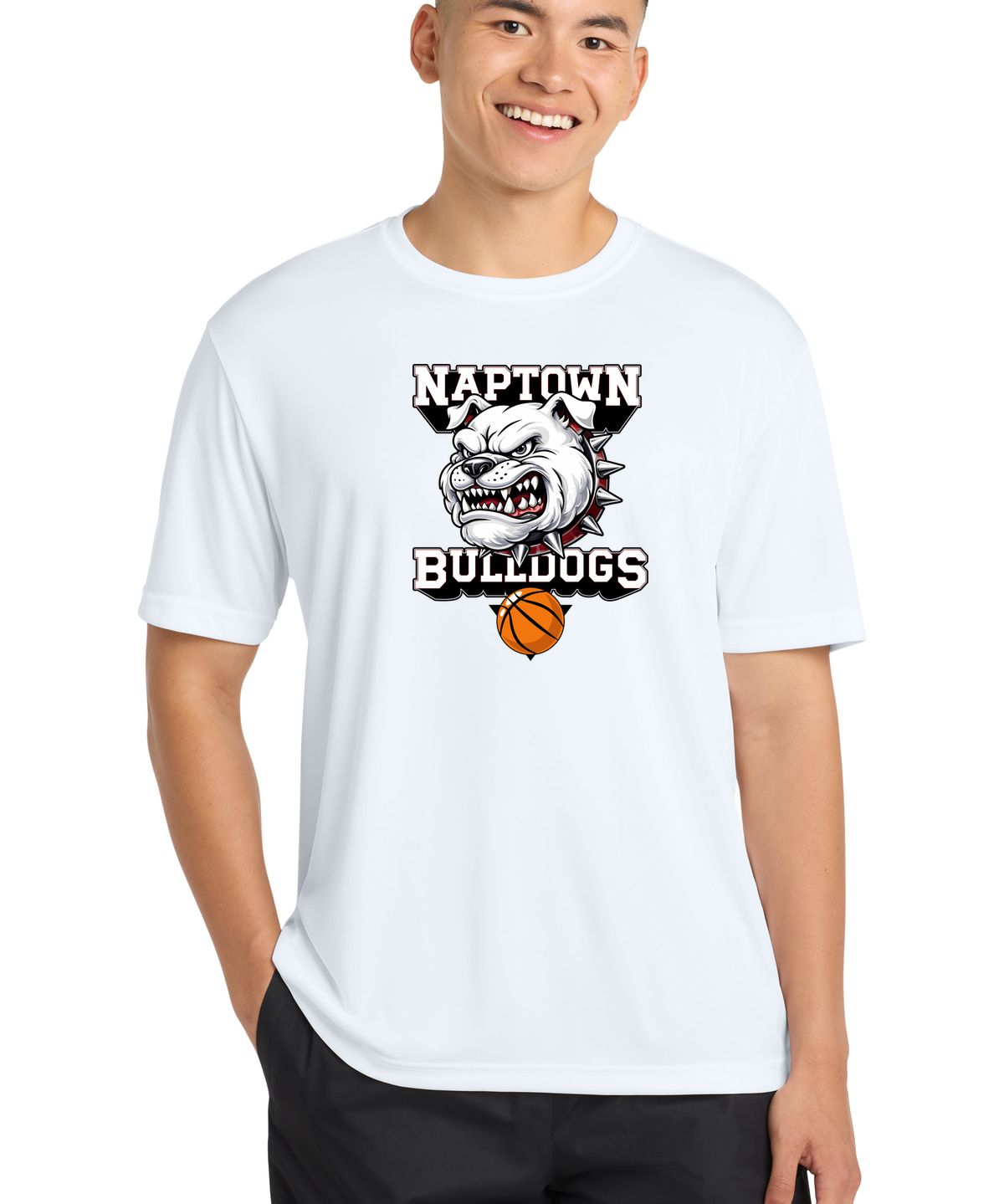 Naptown basketball_boys - White Sport-Tek PosiCharge Competitor Tee. ST350