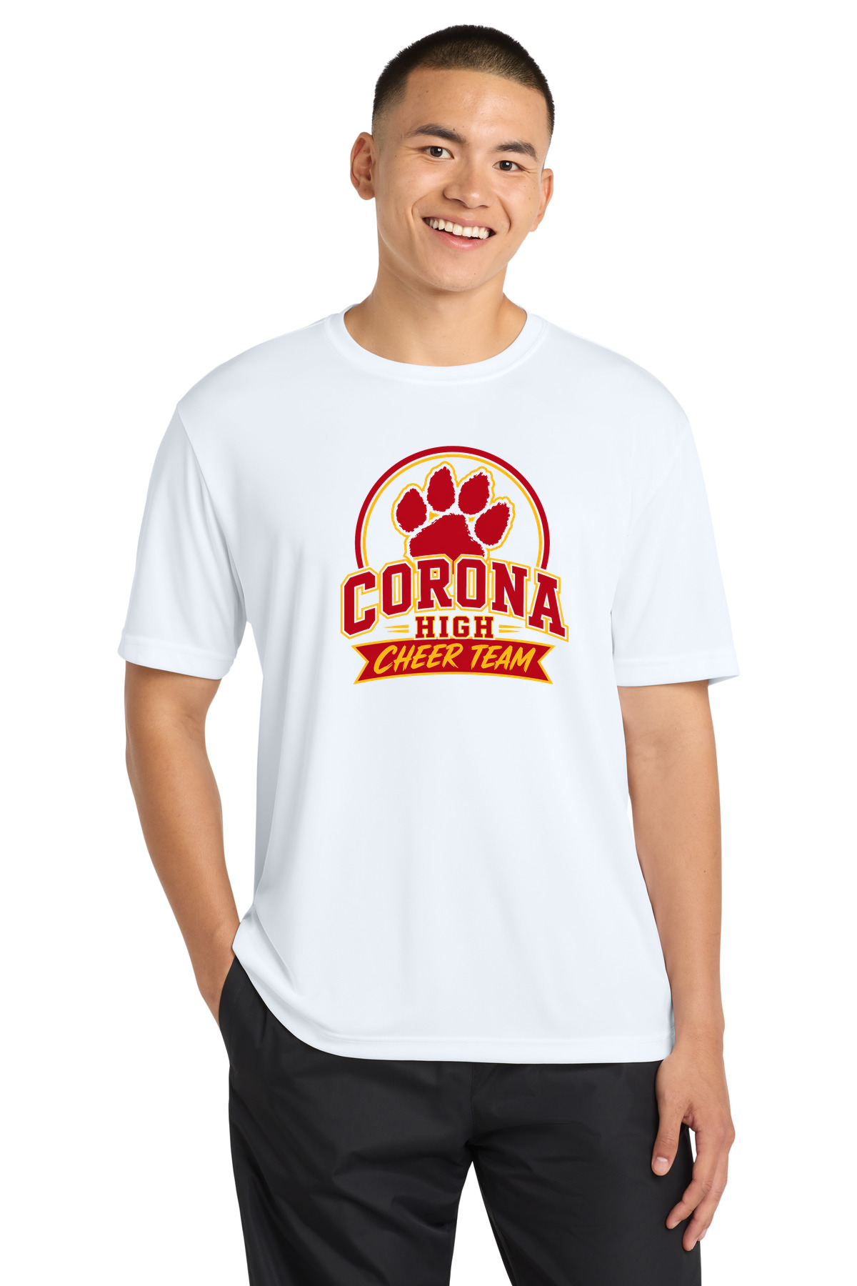 Corona Senior High School Cheer - White Sport-Tek PosiCharge Competitor Tee. ST350