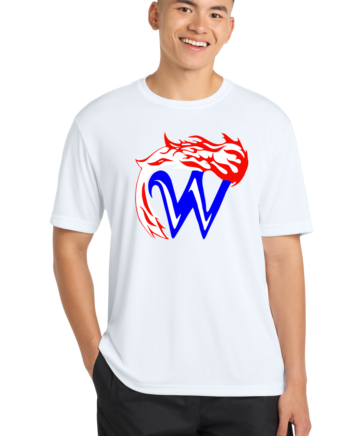 Waupaca High School football_boys - White Sport-Tek PosiCharge Competitor Tee. ST350