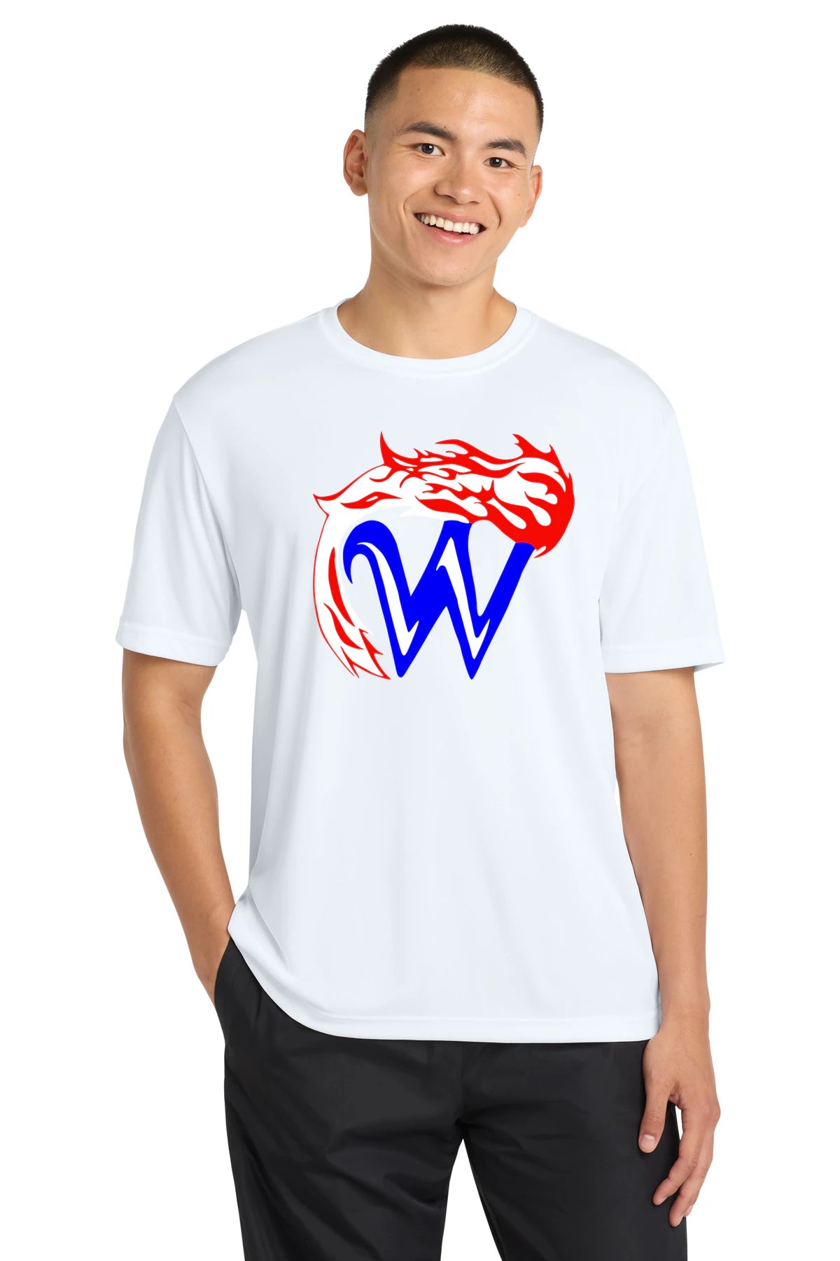 Waupaca High School football_boys - White Sport-Tek PosiCharge Competitor Tee. ST350