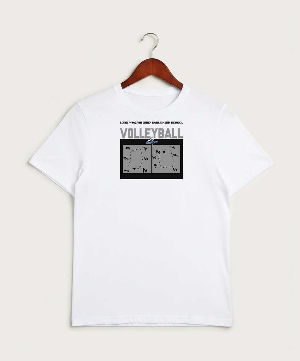 Long Prairie Grey Eagle High School Volleyball (Girls) - White Sport-Tek PosiCharge Competitor Tee. ST350