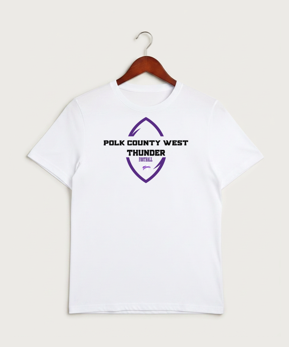 Polk County West Football (Boys) - White Sport-Tek PosiCharge Competitor Tee. ST350