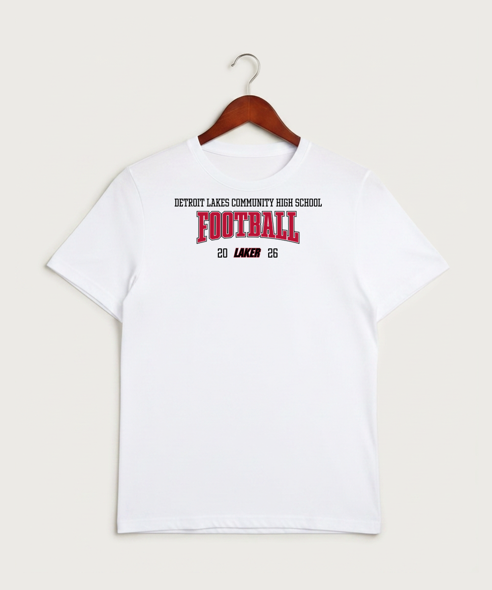 Detroit Lakes Community High School Football (Boys) - White Sport-Tek PosiCharge Competitor Tee. ST350