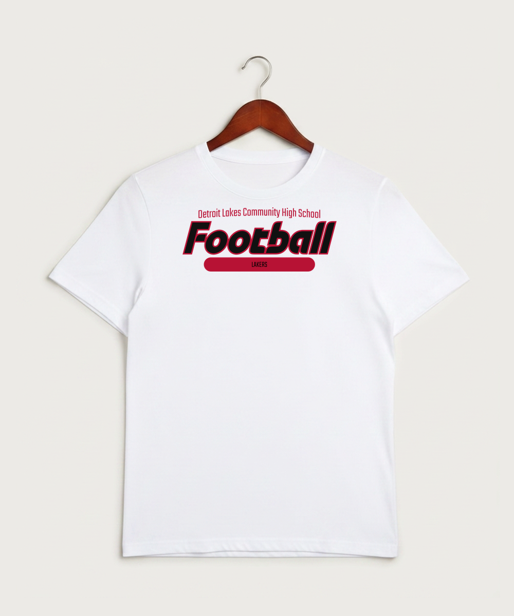 Detroit Lakes Community High School Football (Boys) - White Sport-Tek PosiCharge Competitor Tee. ST350